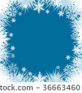 Frost snowflake window border frame background. 36663460
