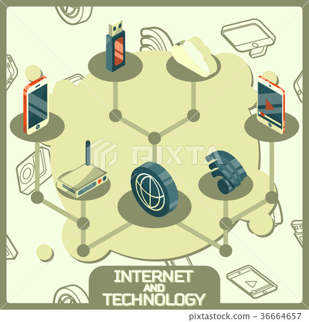 Internet and technology concept icons Internet and technology concept icons 36664657