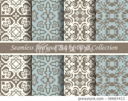 Antique seamless brown retro background collection Antique seamless brown retro background collection 36665411