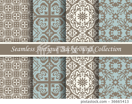 Antique seamless brown retro background collection Antique seamless brown retro background collection 36665413