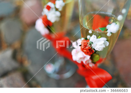 Glasses of champagne on the table Glasses of champagne on the table 36666083