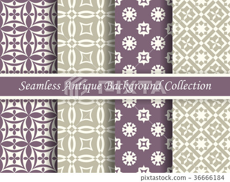 Antique seamless elegant purple background set 36666184