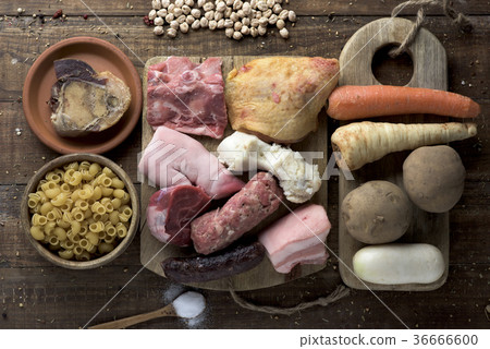 ingredients to prepare typical Catalan escudella ingredients to prepare typical Catalan escudella 36666600