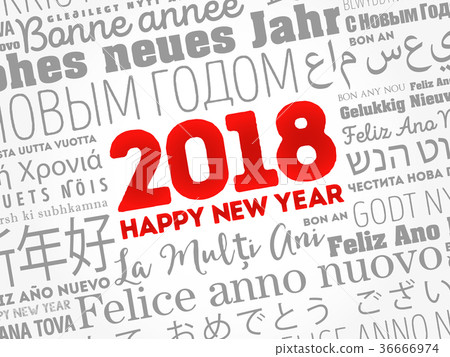 2018 Happy New Year in different languages 36666974