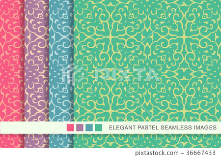 Elegant seamless pastel antique background set 36667433