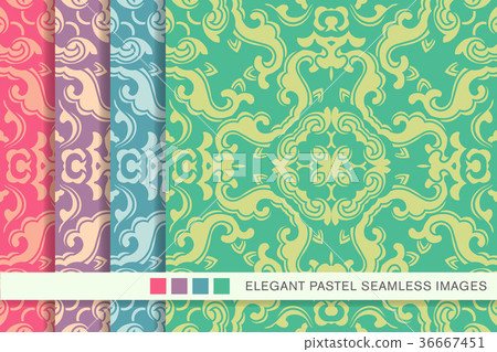 Elegant seamless pastel antique background set Elegant seamless pastel antique background set 36667451