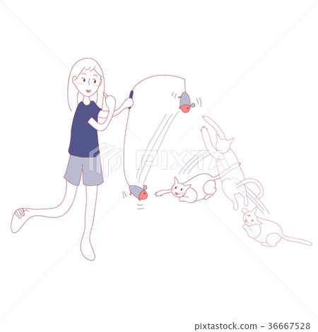 Cat Playing Toy Hunting with Cat Cat Playing Toy Hunting with Cat 36667528