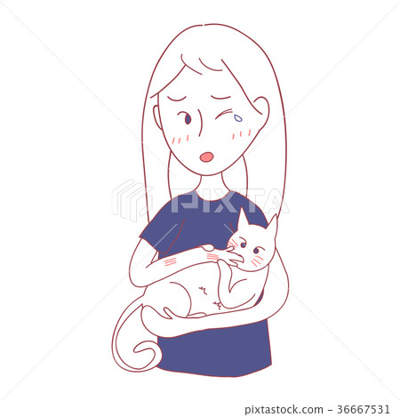 Girl Petting Cat and was Bited by him Girl Petting Cat and was Bited by him 36667531