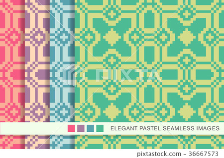 Elegant seamless pastel antique background set Elegant seamless pastel antique background set 36667573