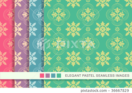 Elegant seamless pastel antique background set - Stock Illustration ...