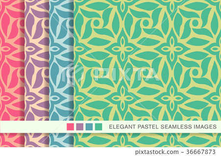 Elegant seamless pastel antique background set Elegant seamless pastel antique background set 36667873