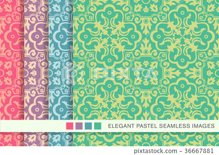 Elegant seamless pastel antique background set - Stock Illustration ...