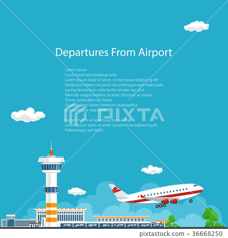 Plane Takes Off from the Airport , Travel Concept Plane Takes Off from the Airport , Travel Concept 36668250