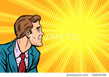 Retro businessman copy space background 36668496