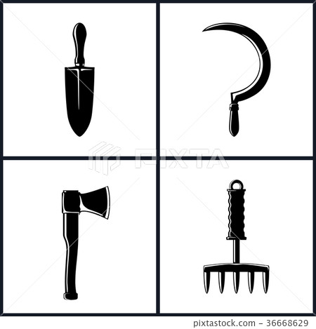 Set of Garden and Landscaping Tools Icons 36668629