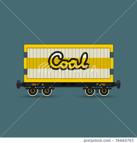 Railway Wagon for Coal Isolated Railway Wagon for Coal Isolated 36668763