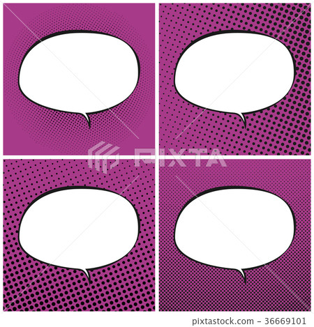 Set of Pink Pop Art Retro Speech Bubble - Stock Illustration [36669101 ...