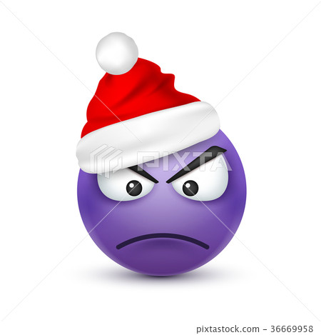Smiley,emoticon. Violet emoji, face with emotions 36669958