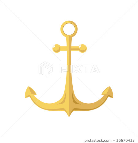 Gold Anchor Isolated on White Gold Anchor Isolated on White 36670432