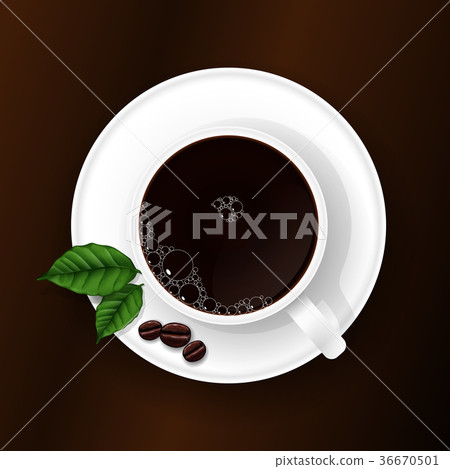 Cup of Coffee on a Brown Background 36670501