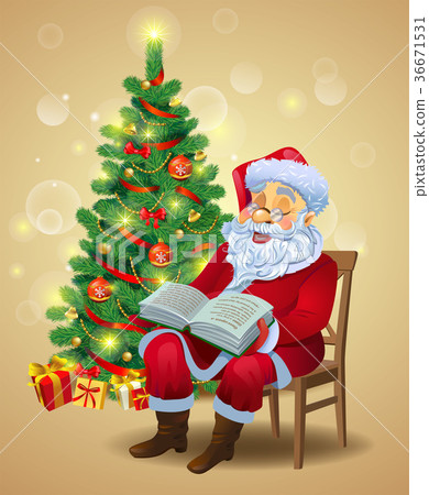 Santa Claus reading the book 36671531