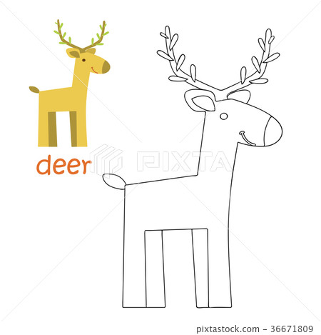 Kids coloring page - deer Kids coloring page - deer 36671809
