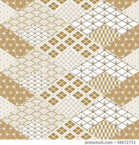 Japanese pattern vector. Gold triangle background Japanese pattern vector. Gold triangle background 36672752