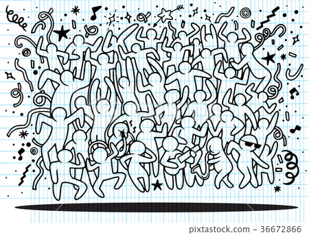 Doodle Vector Illustration of Funny party people Doodle Vector Illustration of Funny party people 36672866