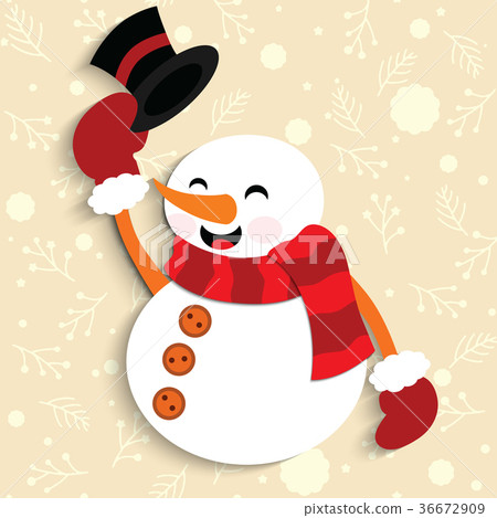 Snowman Character Cute Cartoon Kawaii Character Stock Illustration