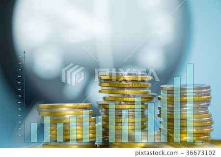 stacks of coin with alarm clock with financial stacks of coin with alarm clock with financial 36673102