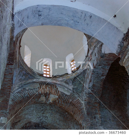 Fragment of interior of abandoned temple 36673460