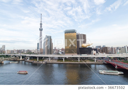 Skytree地標東京旅遊勝地早晨sumida河 Skytree地標東京旅遊勝地早晨sumida河 36673502