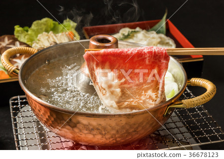 Wagyu beef shabu hot pot Shabu-shabu hot pot Japanese beef Wagyu beef shabu hot pot Shabu-shabu hot pot Japanese beef 36678123