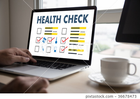 Digital HEALTH CHECK Concept working with c 36678473
