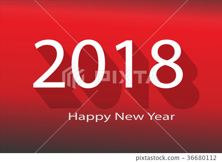 2018 happy new year. 2018 on red background.  36680112