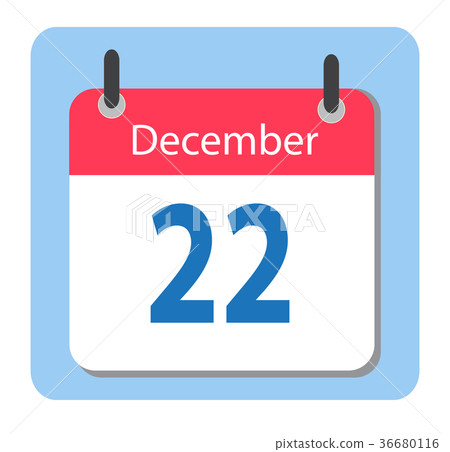 calendar icon flat December 22. 22 december date 36680116