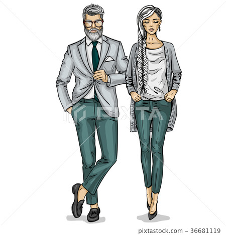 Vector woman and man Vector woman and man 36681119