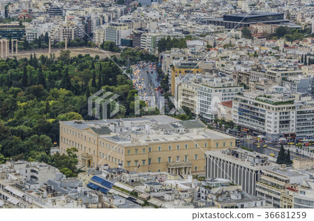 aerial view greek parliament 36681259