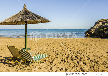sunbathing on the beach of gerakas 36681333