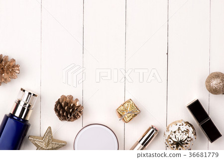 Winter holiday decoration with women cosmetics 36681779