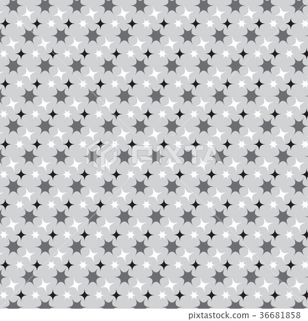 Black White Silver Mix Star Pattern Background Stock