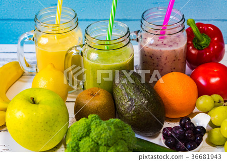 Smoothies and mixed fruits Smoothies and mixed fruits 36681943