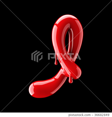 Leaky red alphabet on black background 36682849