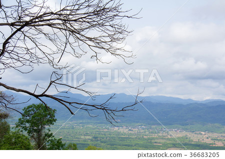 Mountain and river views on a cliff in Thailand Mountain and river views on a cliff in Thailand 36683205
