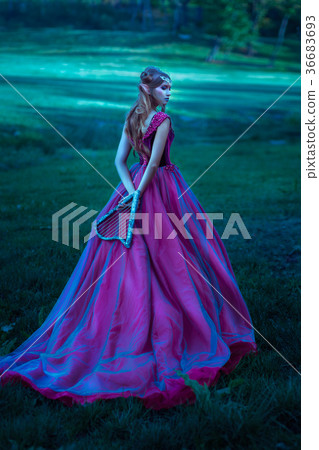 Elf woman in violet dress 36683693
