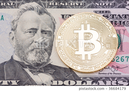 E-business concept - bitcoin vs dollar. E-business concept - bitcoin vs dollar. 36684179