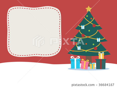 Christmas card, Christmas tree with gift boxes. Christmas card, Christmas tree with gift boxes. 36684187