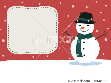 Snowman with space for add text. Christmas card. Snowman with space for add text. Christmas card. 36684189