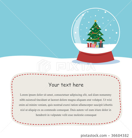 Snow globe with a Christmas tree inside. Snow globe with a Christmas tree inside. 36684382