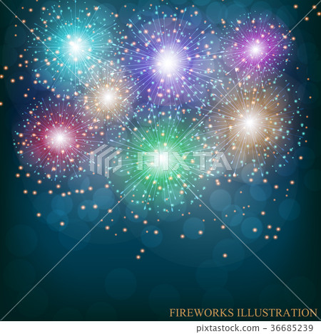 Brightly Colorful Fireworks. Illustration of 36685239